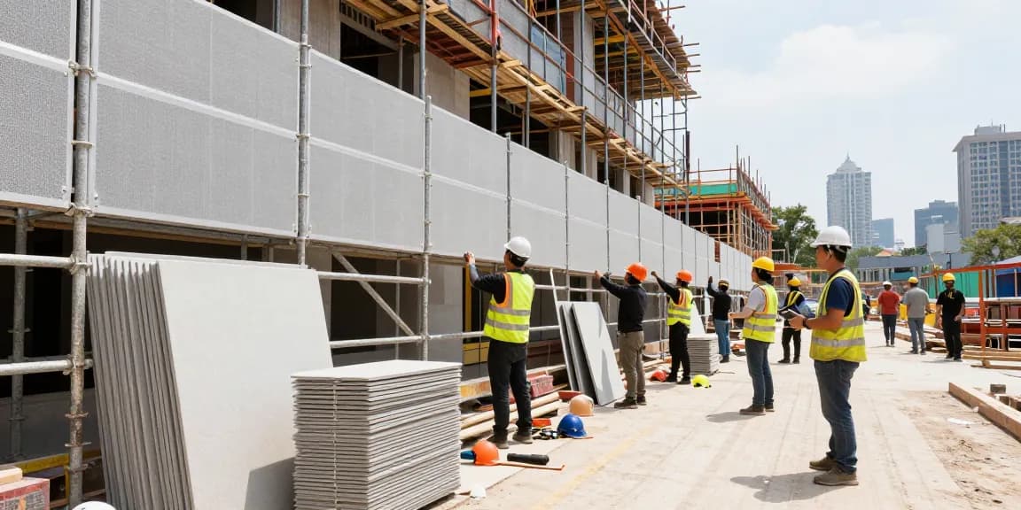 Mobile Lärmschutzwand Bauzaun mieten zur Lärmminderung auf Baustellen mit modernen Schallschutzmatten.