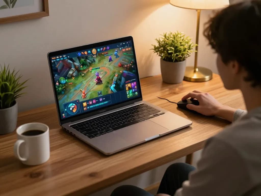 Engaging in strategic gameplay on a game nổ hũ interface at home, showcasing comfort and focus.