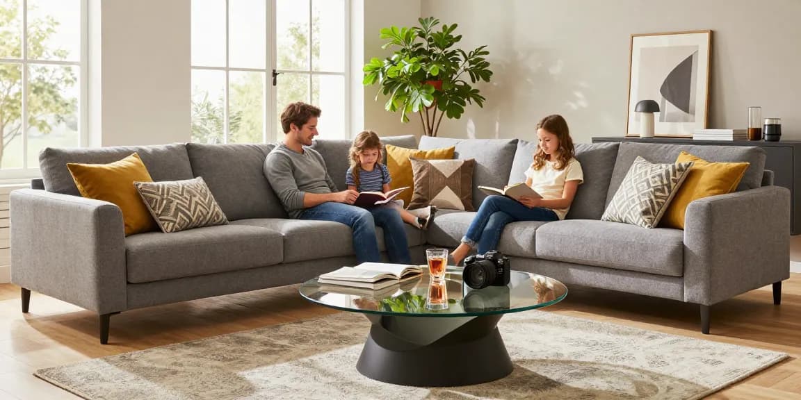 Modernes Wohnzimmer mit stilvollen Möbeln und Optionen zum Möbel direkt bestellen für eine gemütliche Atmosphäre.