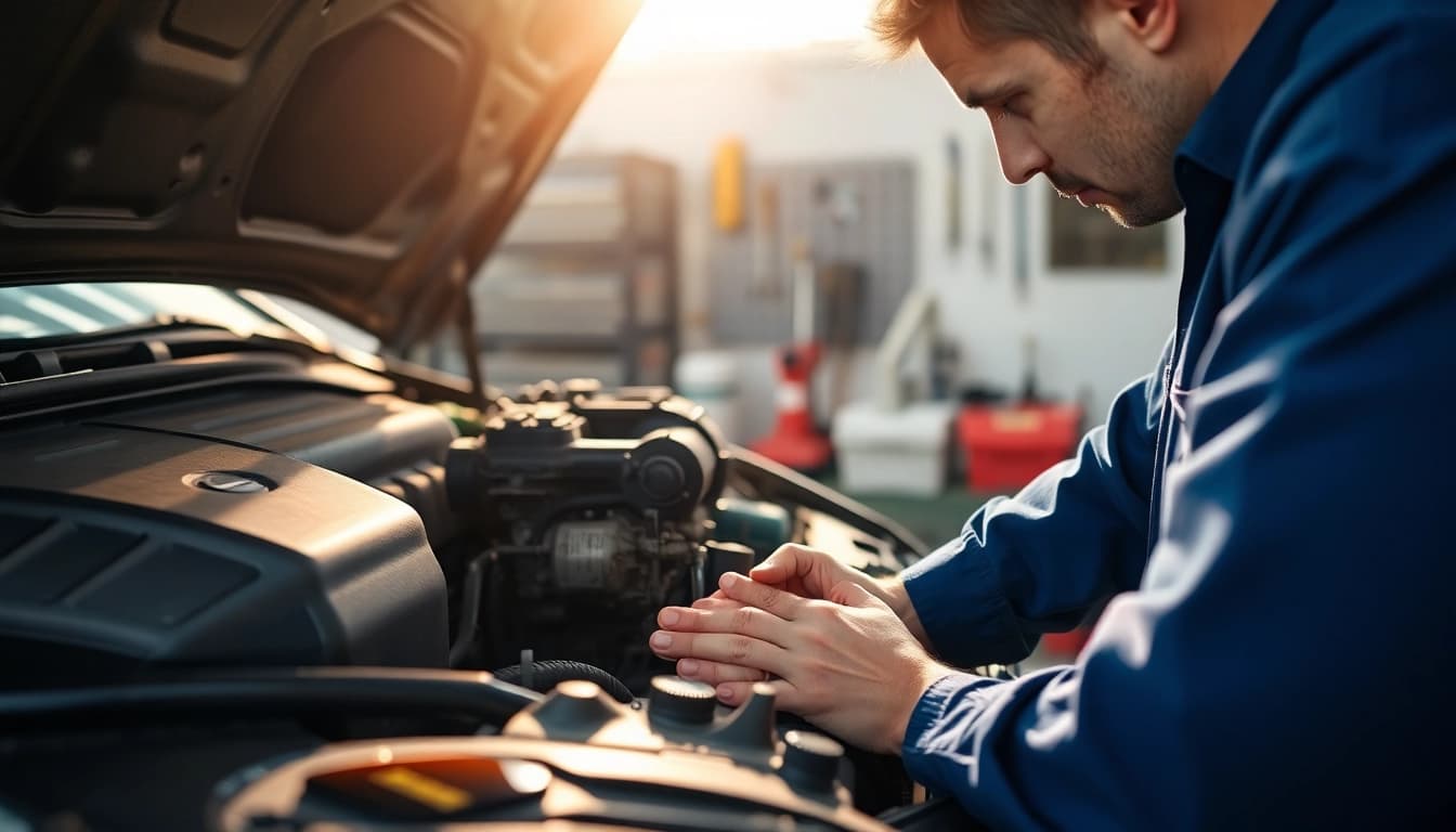 Auto mit Motorschaden verkaufen - Experten überprüfen den Zustand eines beschädigten Autos.