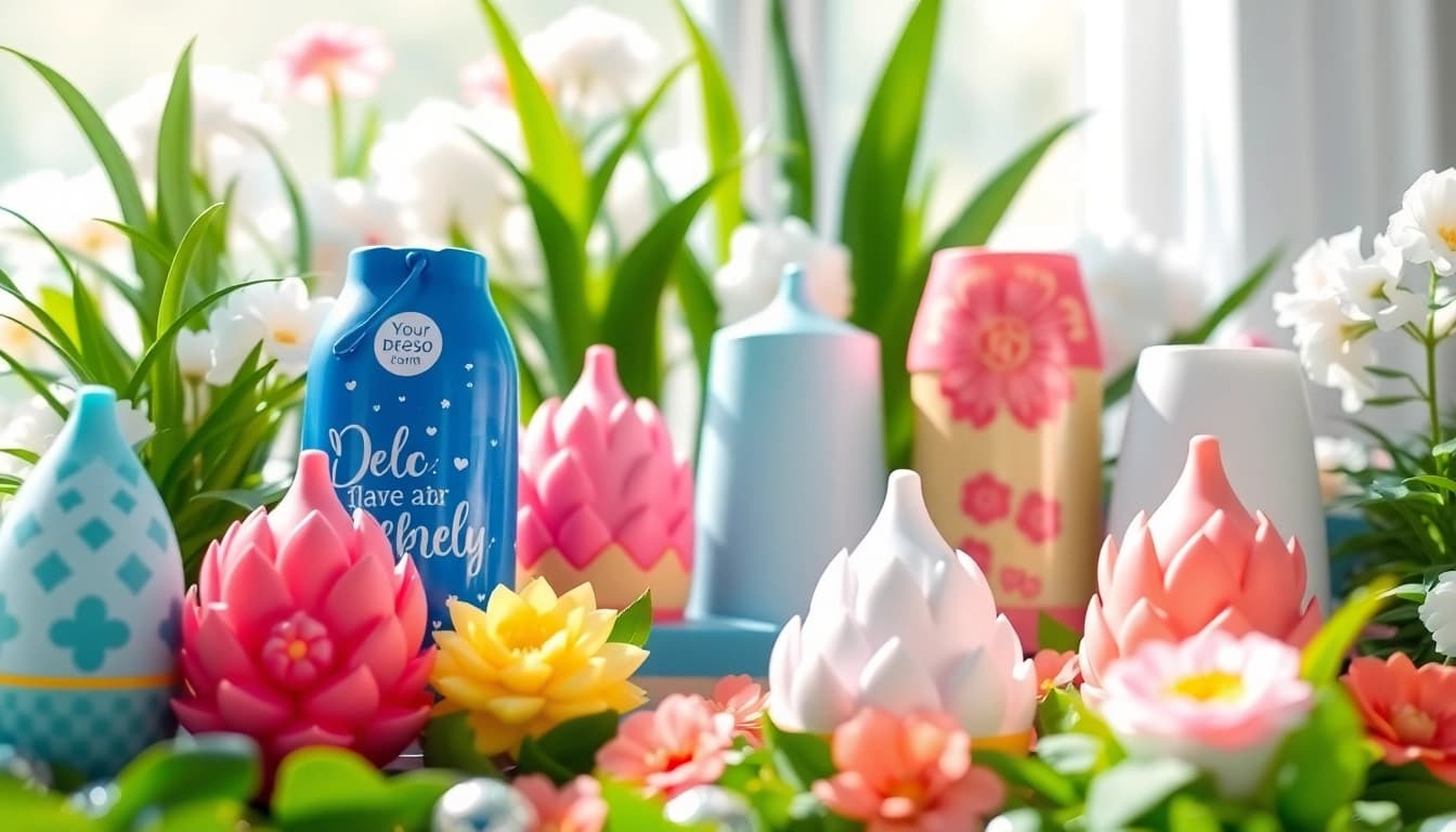 Duftbäume personalisieren in einer bunten und aromatischen Darstellung für frische Luft.