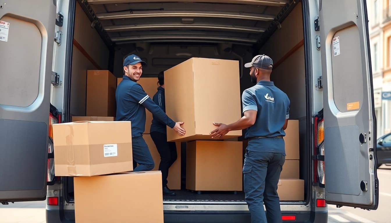 Professionelles Umzugsteam in Hannover, das Möbel sorgfältig handhabt und so die Zuverlässigkeit von Umzugsunternehmen Hannover demonstriert.