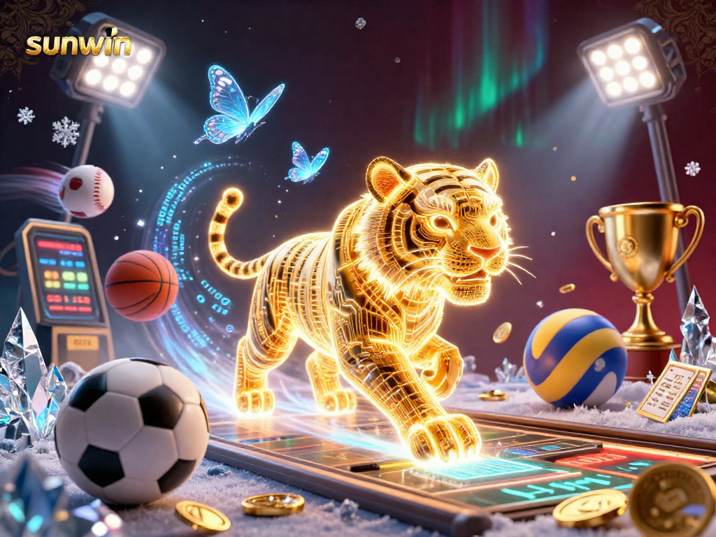 Experience thrilling gameplay with sunwin in a vibrant digital casino scene alive with sports and action.