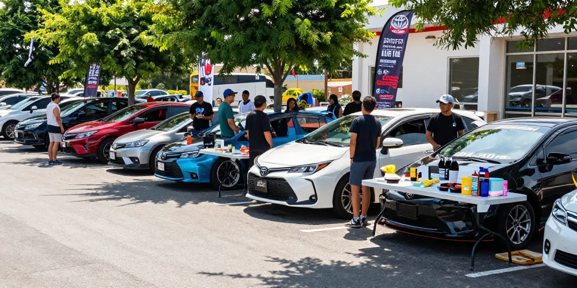 Gemeinschafts-Treffen, bei dem Toyota Verso-Besitzer über Upgrades diskutieren und Erfahrungen Hier teilen, im Rahmen der Automobilkultur.