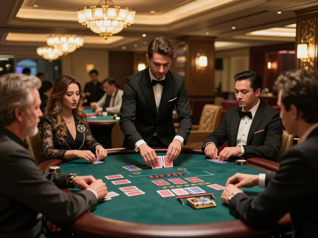 Experience the vibrant blackjack action at mig8com's upscale casino table.