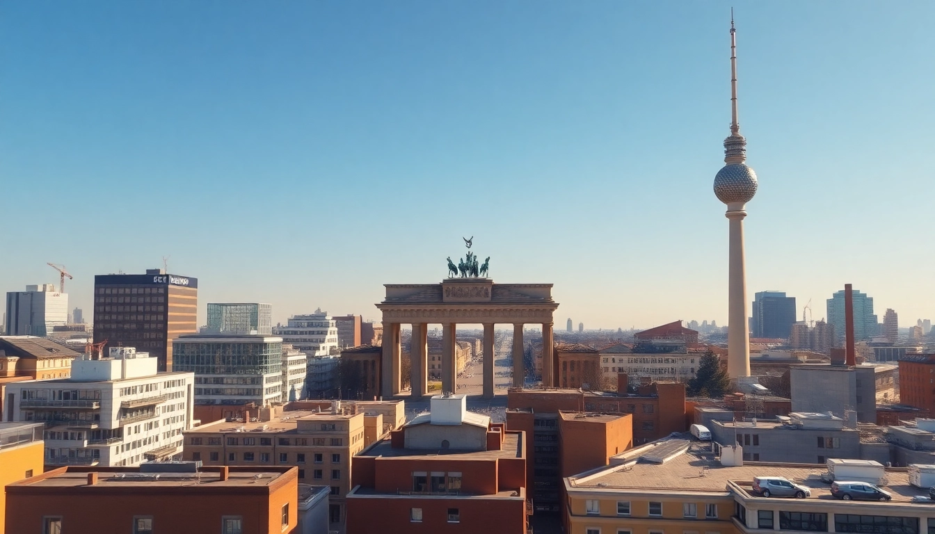 Drohnenaufnahmen Berlin mit Blick auf die Skyline und wichtigen Wahrzeichen der Stadt.