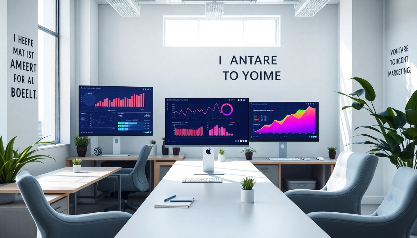 Online Marketing Strategien im modernen Büro mit technischen Geräten.