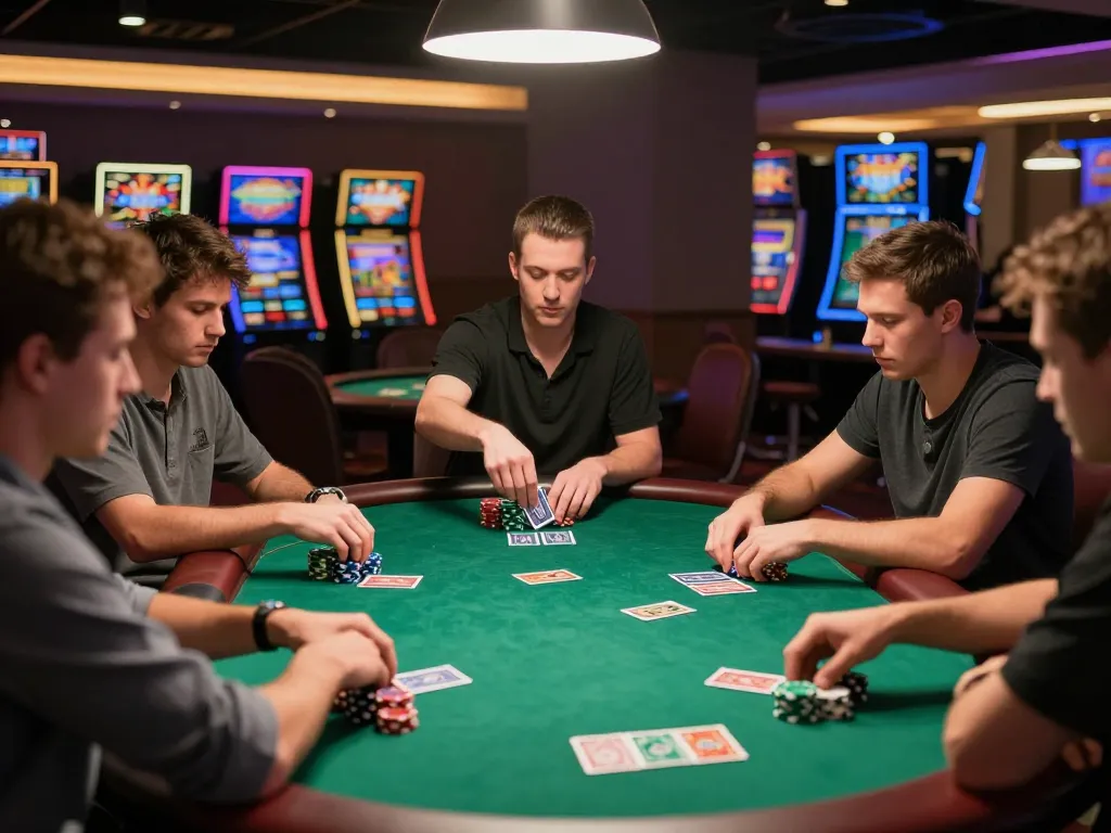 Incredible action at an online casino poker table highlighting what qq88 là gì through strategic gameplay.