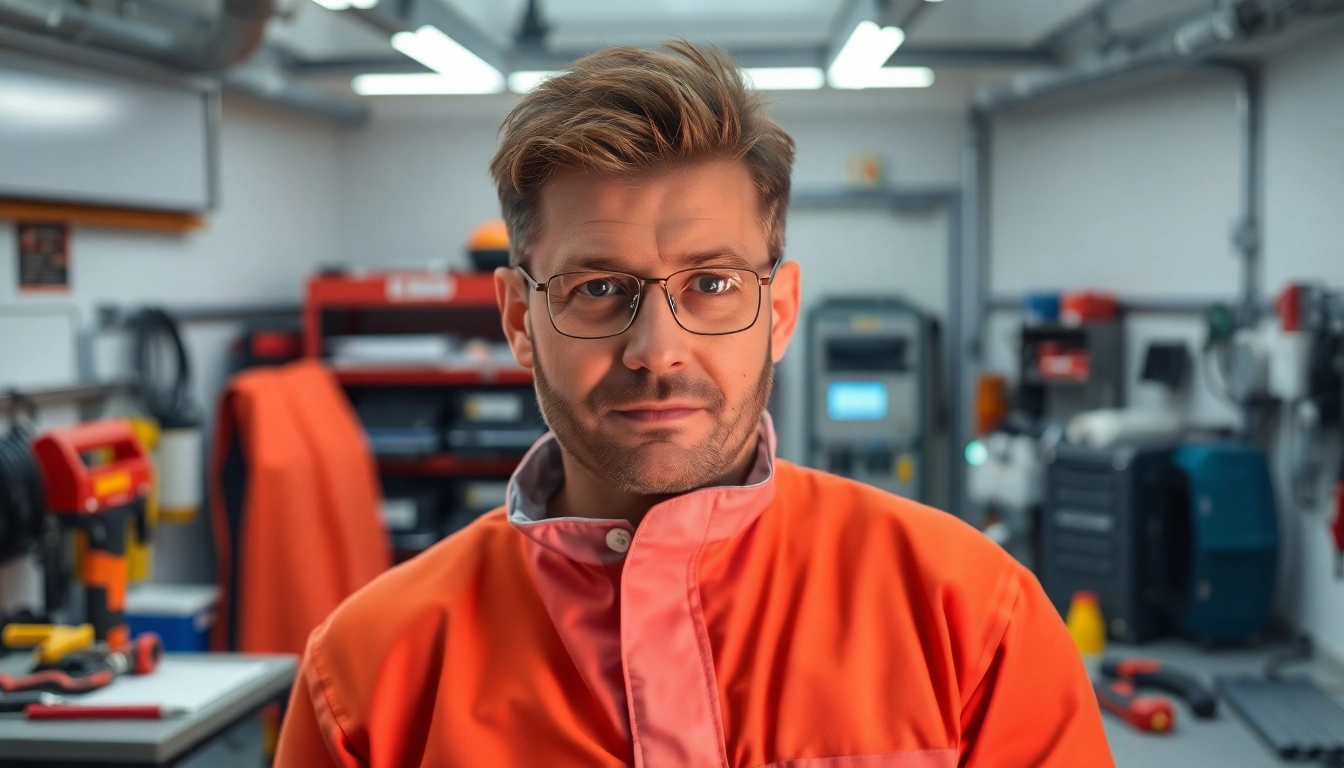 Professionelle DGUV V3 Prüfung mit Prüfgeräten in einem modernen Technikraum.