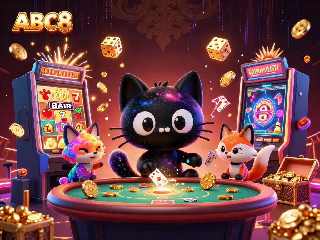 Play winning slots and jackpot games at ABC8 with engaging cosmic graphics and vibrant animations.