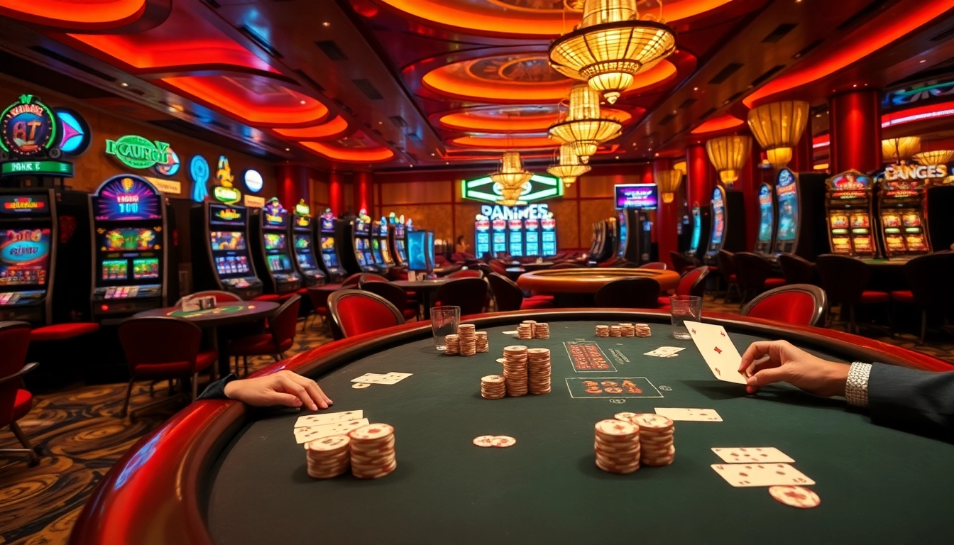 Aktive Spieler bei einem Hochrisiko-Spiel im NV Casino, mit lebhaften Spielautomaten und Roulette.