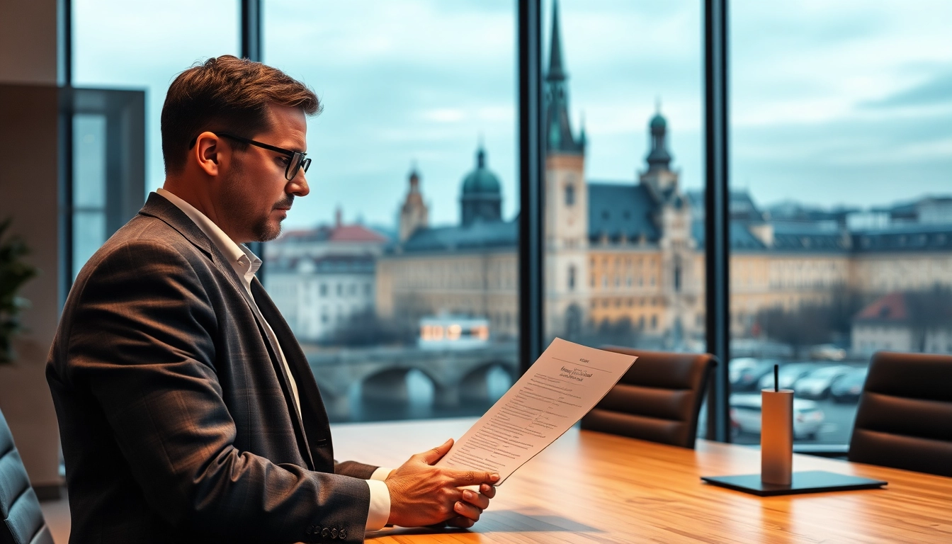 Headhunter Nürnberg überprüft Lebenslauf in modernem Büro.