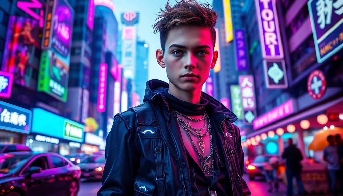 Kleider im Cyberpunk-Stil, das futuristische Design strahlt Energie und Kreativität aus.