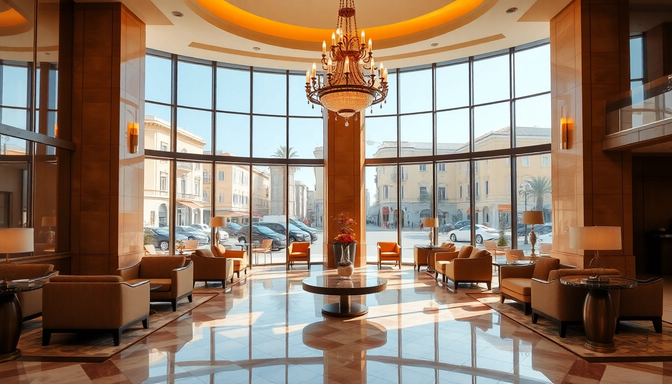 Genießen Sie den Komfort des Hotel Neapel Zentrum mit eleganten Lobby-Details und einer einladenden Atmosphäre.