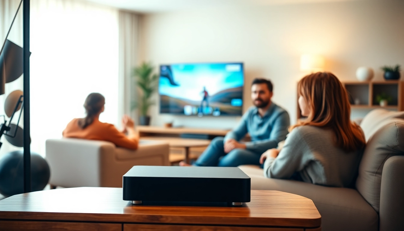 iptv kaufen für verbessertes Heimkino-Erlebnis mit Familie im gemütlichen Wohnzimmer