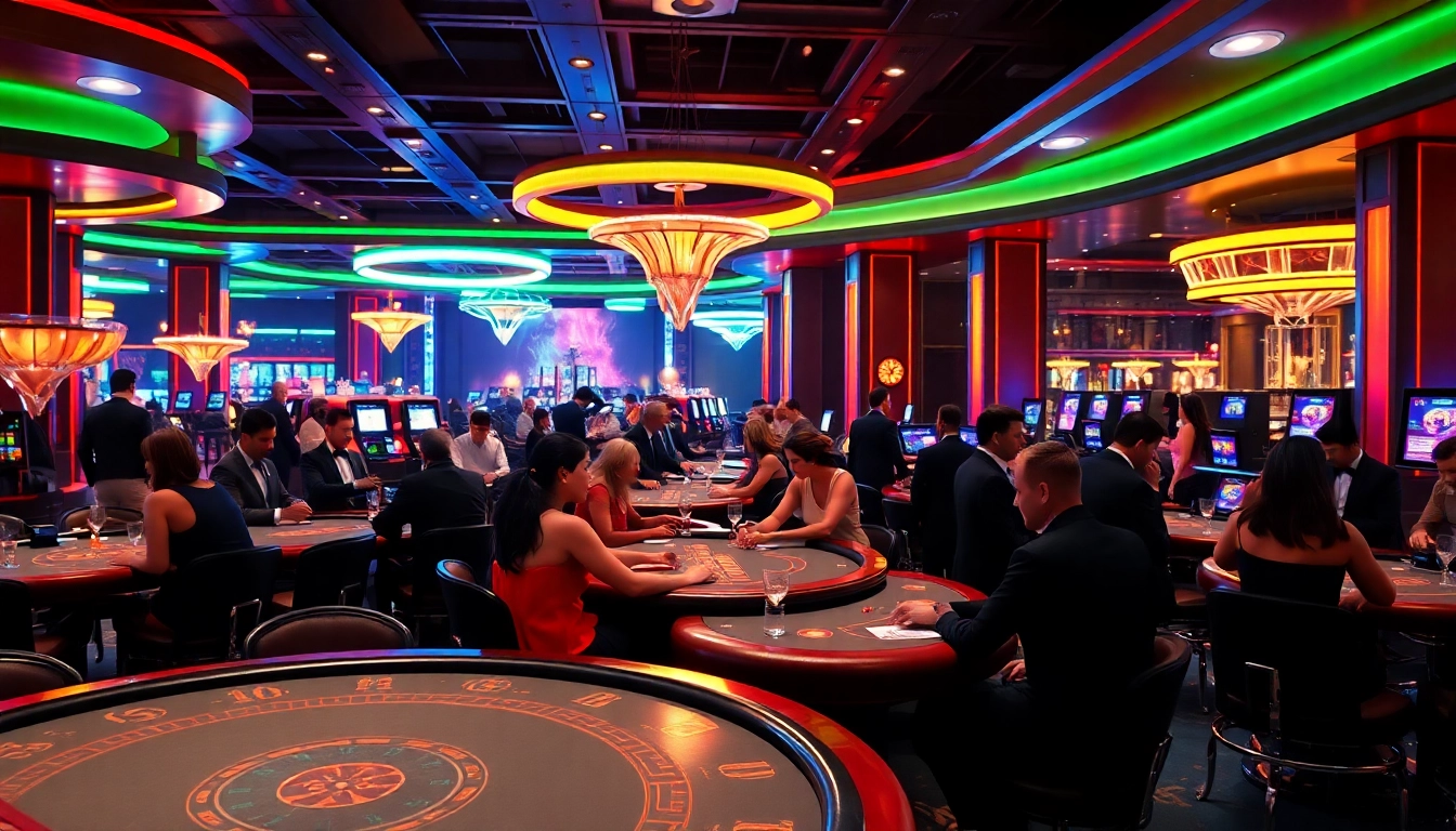 Golisimo Casino: Exciting atmosphere with diverse players engaged in thrilling games.