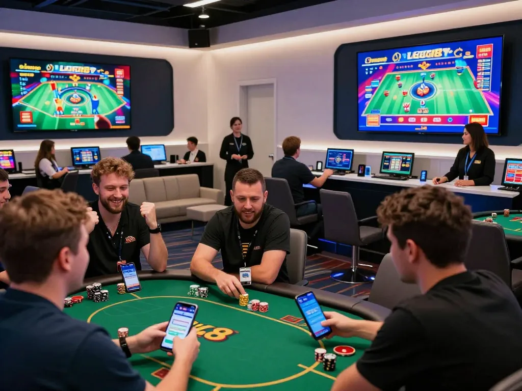 Exciting players engaging with Luck8 online, showcasing vibrant gaming atmosphere and user-friendly experience.