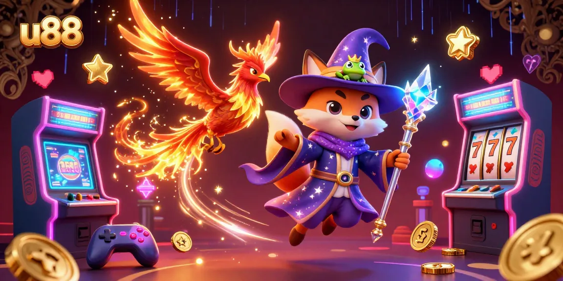Experience the magical realm of u88 with vibrant 3D casino elements and enchanting characters.