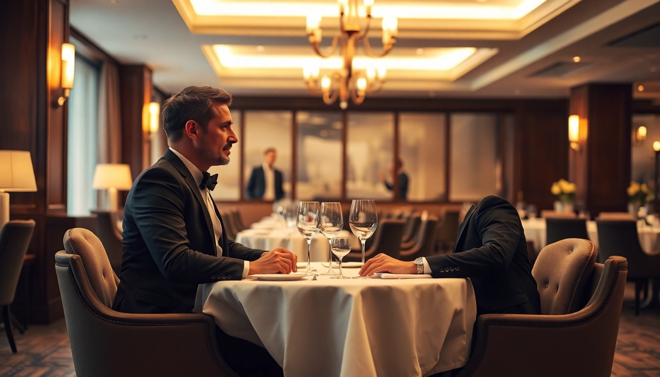 Headhunter Gastronomie berät in elegantem Restaurantgespräch mit potenziellem Kandidaten.