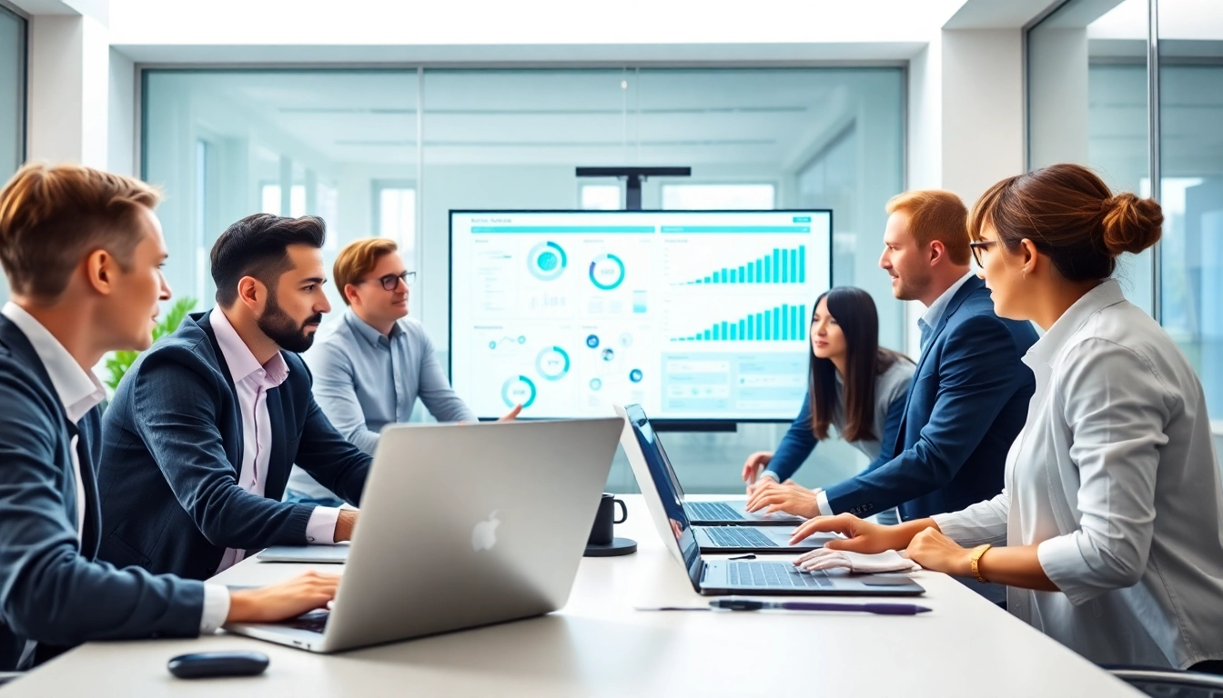 IT Solutions Magdeburg bietet eine professionelle Zusammenarbeit unter IT-Experten in einem modernen Büro.