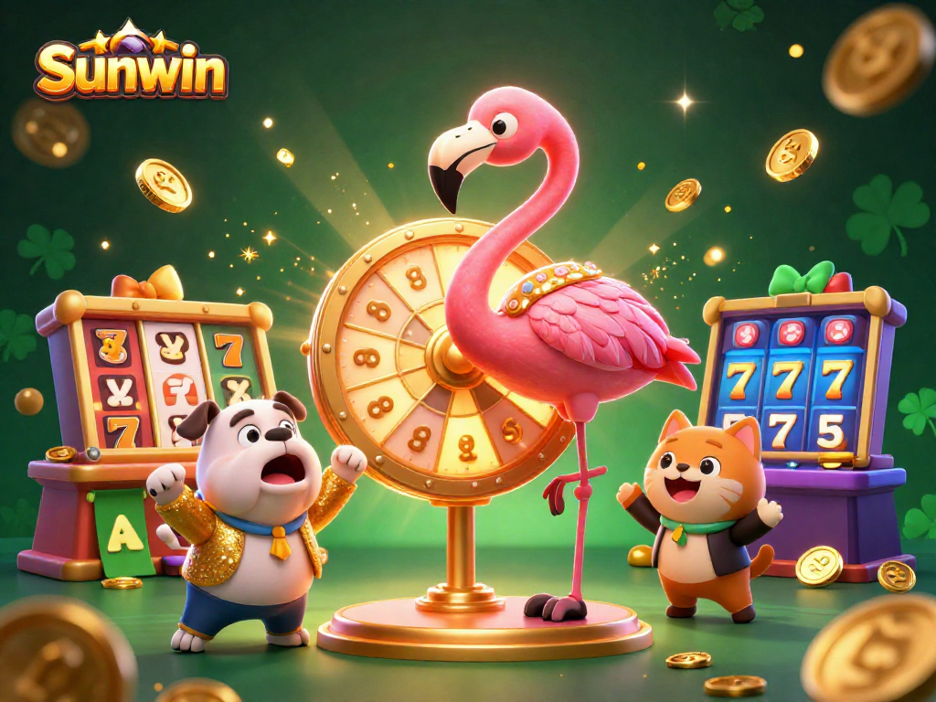 Spin the giant prize wheel at Sunwin with a joyful bulldog and scores of jackpots and gold!