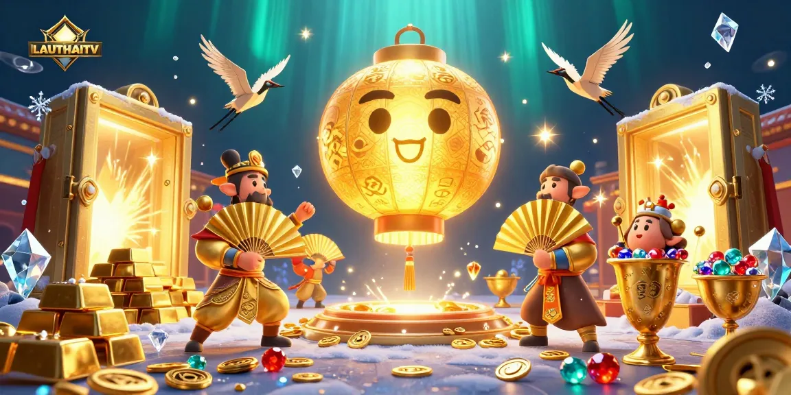 Experience exhilarating betting with LAUTHAITV at the vibrant night market casino, surrounded by treasures.