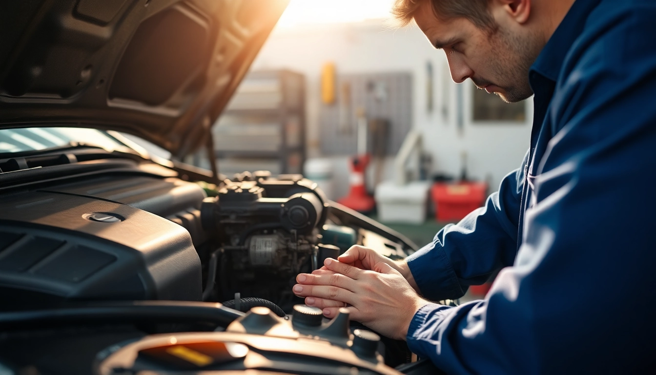 Auto mit Motorschaden verkaufen - Experten überprüfen den Zustand eines beschädigten Autos.