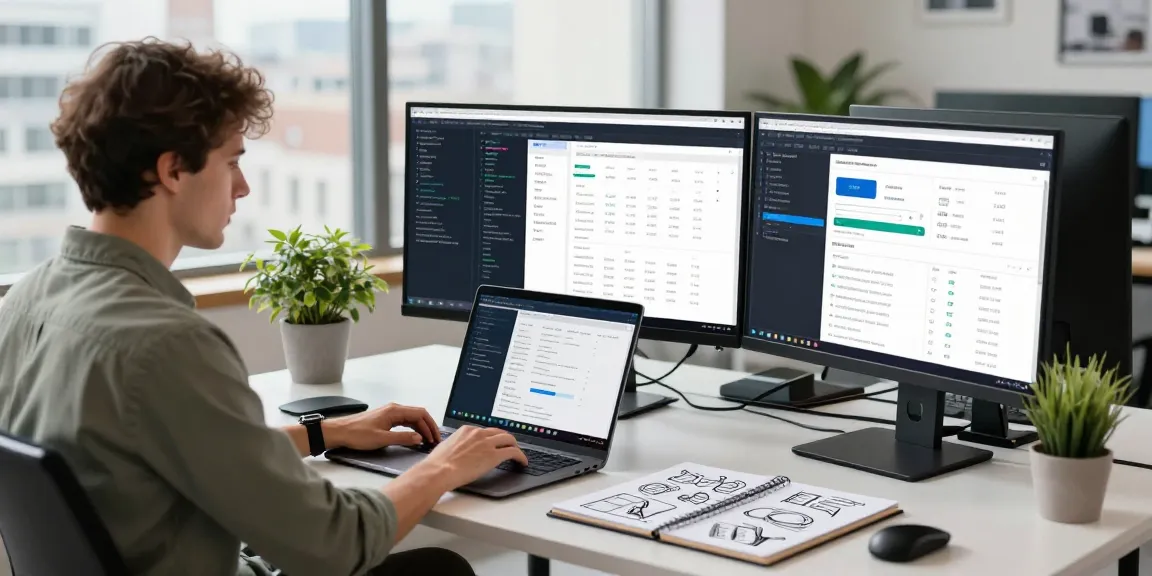 SP Webconsulting Freiberufler programmiert E-Commerce-Lösungen in einer modernen Büroumgebung
