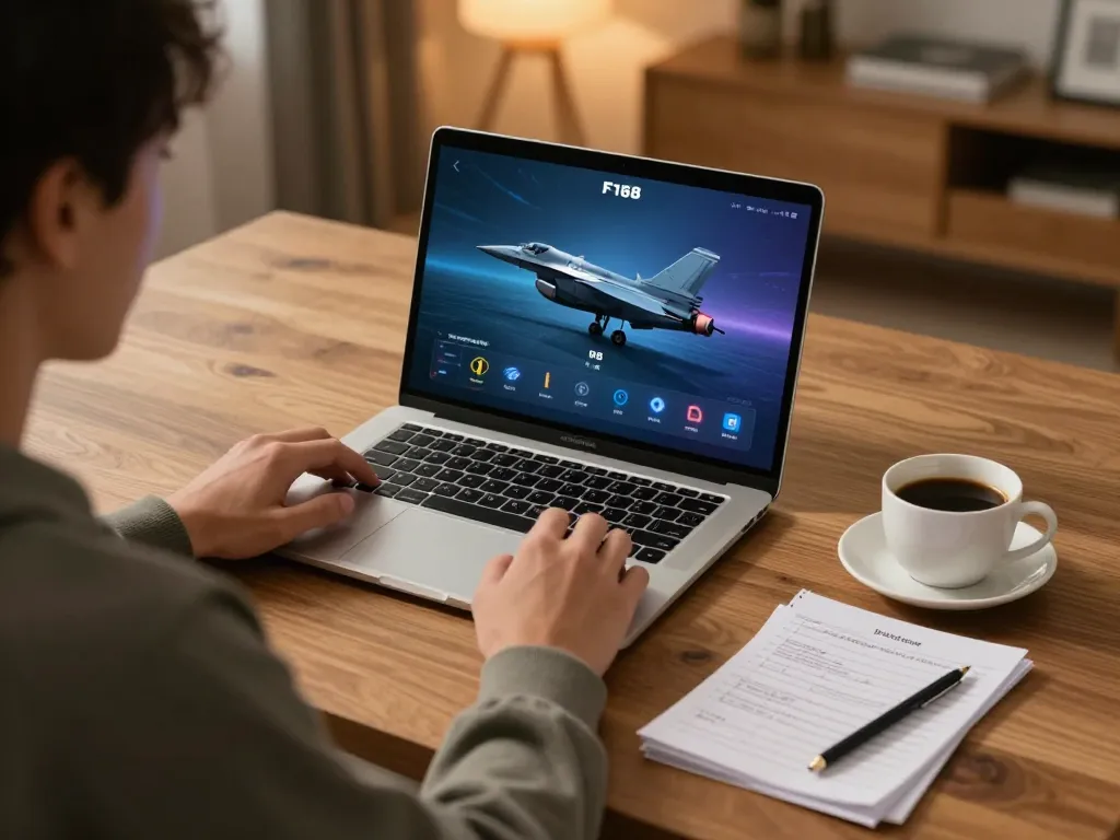 Player enjoying strategic gaming on F168 platform in a cozy home environment.