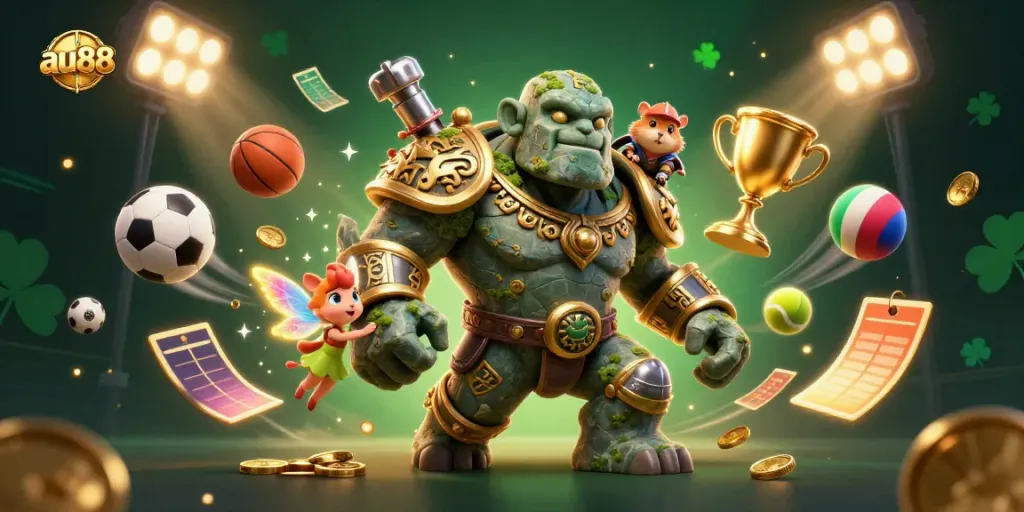 Experience the thrill of online betting at au88 with dynamic sports elements and lively characters.