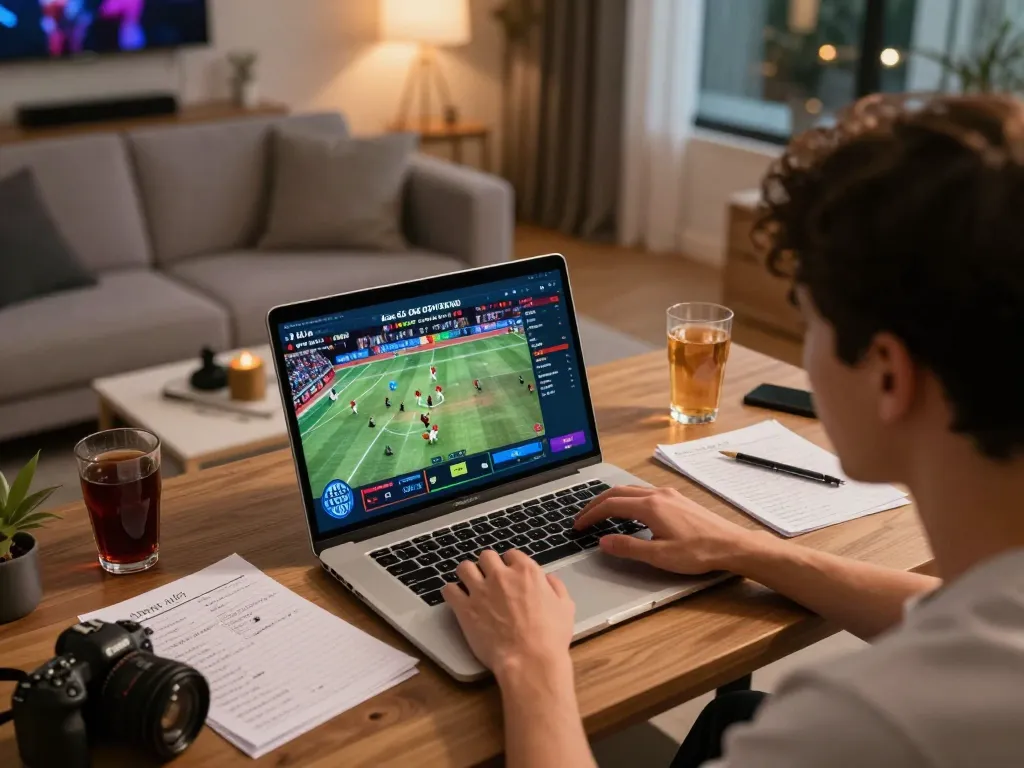 Experience thrilling đá gà trực tiếp thomo matches live on your laptop with friends in a cozy home setting.