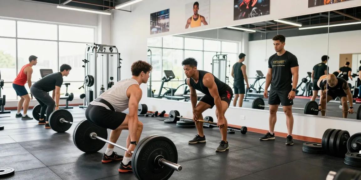 Bodybuilder trainieren im Steroidshop Fitnessstudio und zeigen Stärke und Hingabe.