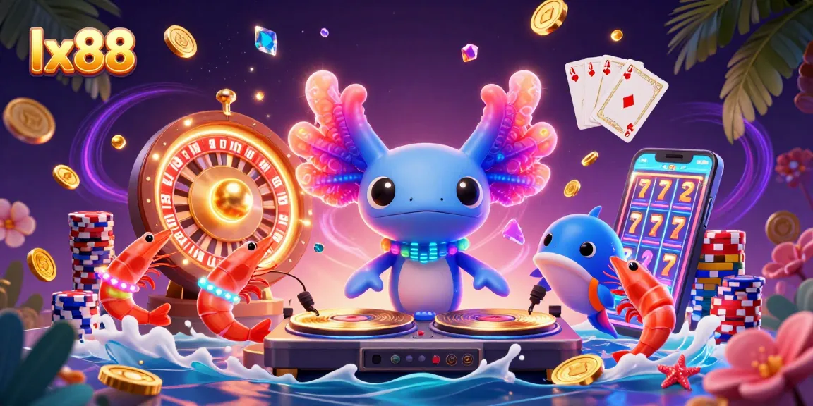 Experience vibrant gaming with lx88's lively characters and casino elements in a dynamic underwater scene.