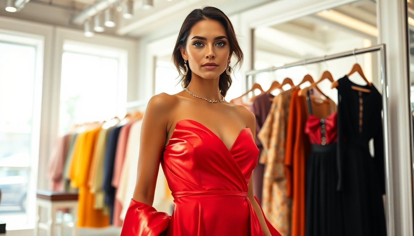Elevate your style with Alvionz's luxurious fashion collection in a chic boutique setting.