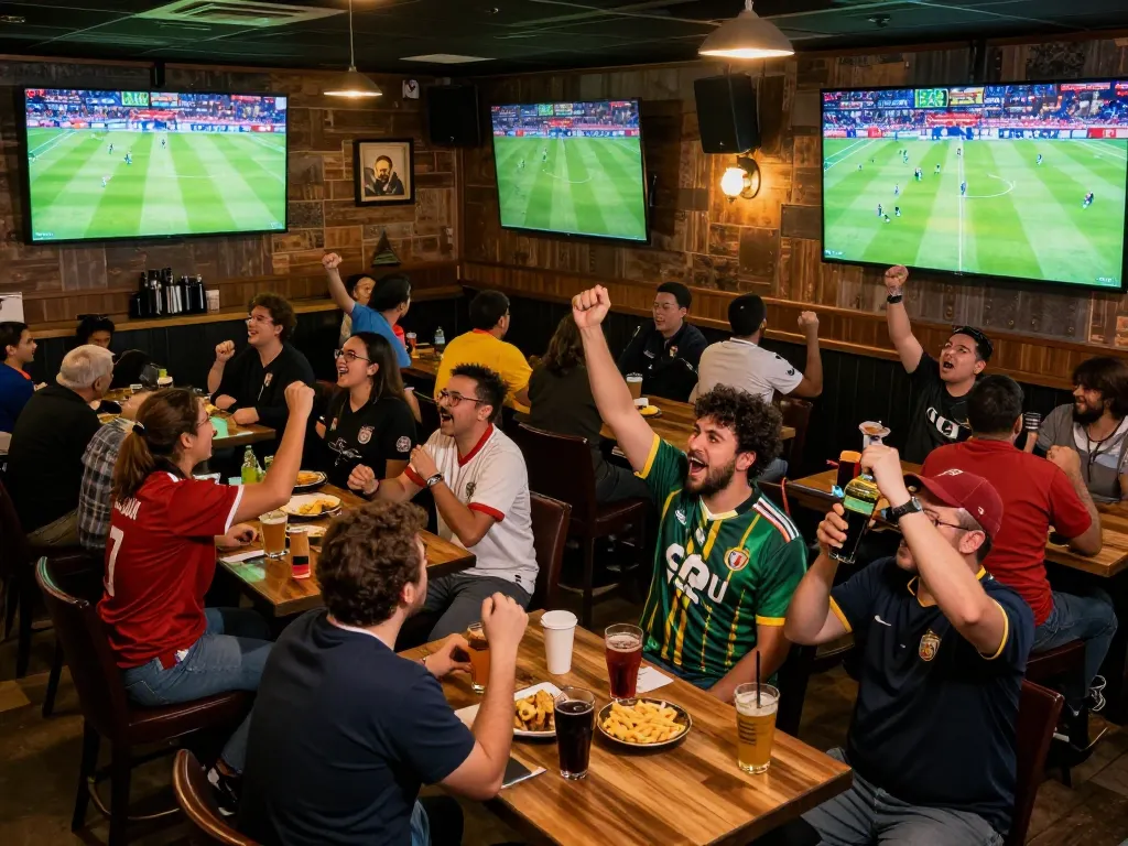 Engaged fans at Lương Sơn TV enjoying live football match with excitement in 2026
