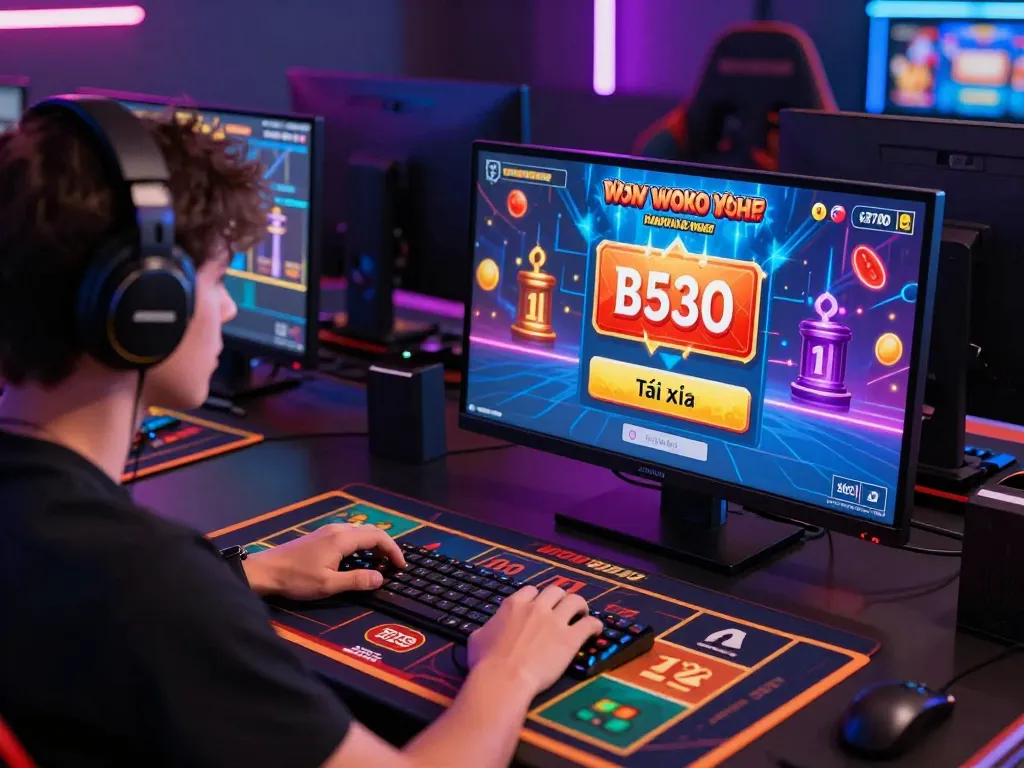 b52club tài xỉu game player celebrating wins with vibrant casino graphics