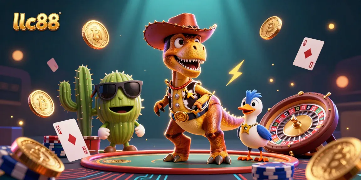Join the excitement at lclc88 with cartoon characters celebrating vibrant casino action!