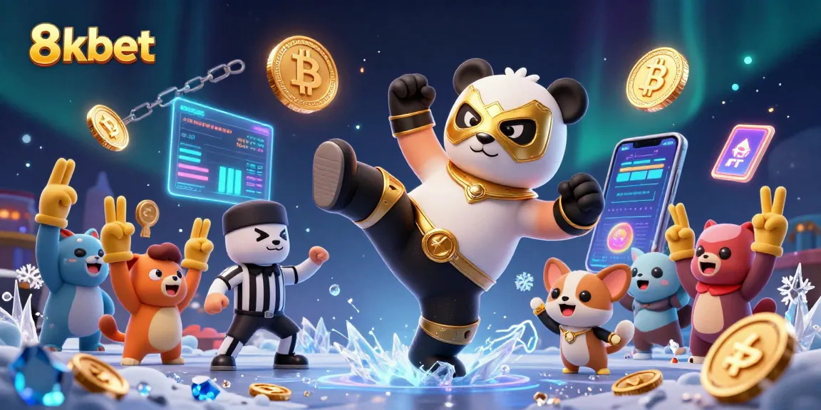 Experience thrilling gameplay with 8kbet as the panda wrestler takes center stage in a vibrant casino scene.