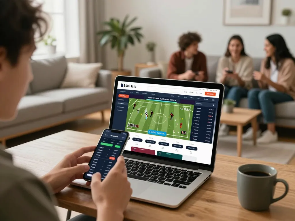 Engaging in sports betting at nhà cái dh88 with live odds displayed while analyzing match statistics.