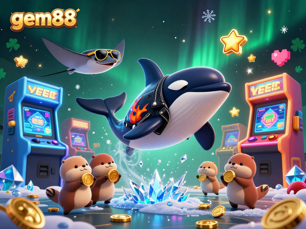 Experience exciting wins at gem88 with vibrant characters enjoying their luck in a colorful casino scene.