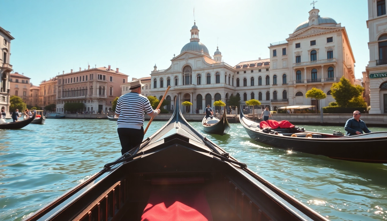 Erleben Sie die Gondelfahrt Venedig mit einem Gondolier in den berühmten Kanälen der Stadt.