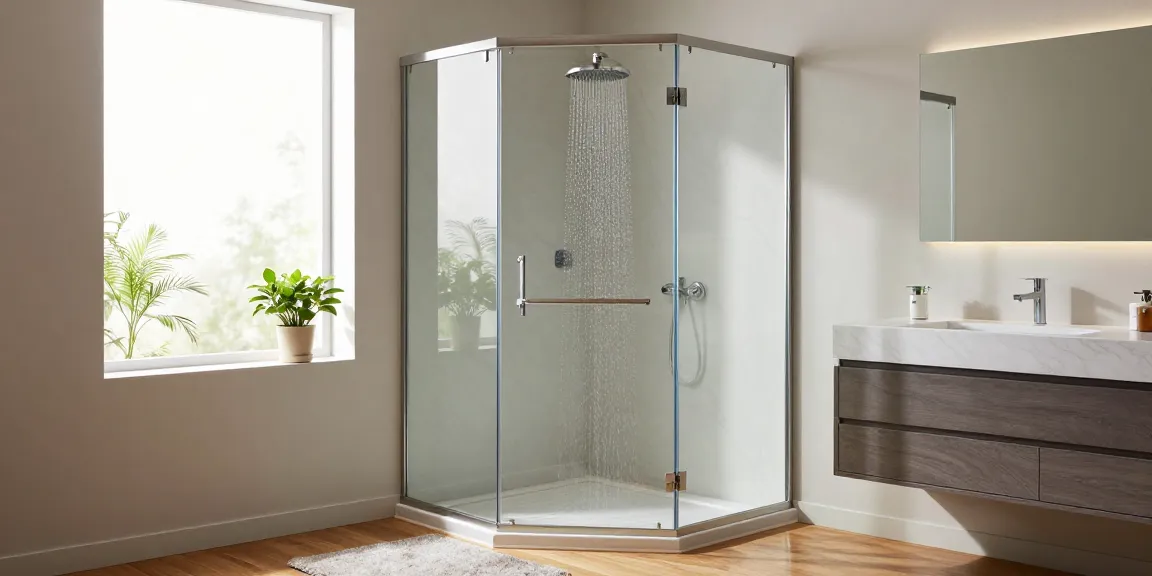 Stijlvolle douchecabine hoekinstap 90x90 in een moderne badkamer setting met een elegant design.