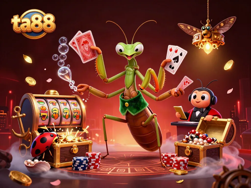 Experience the thrill of ta88 with a vibrant casino scene featuring lively characters and exciting gambling elements.