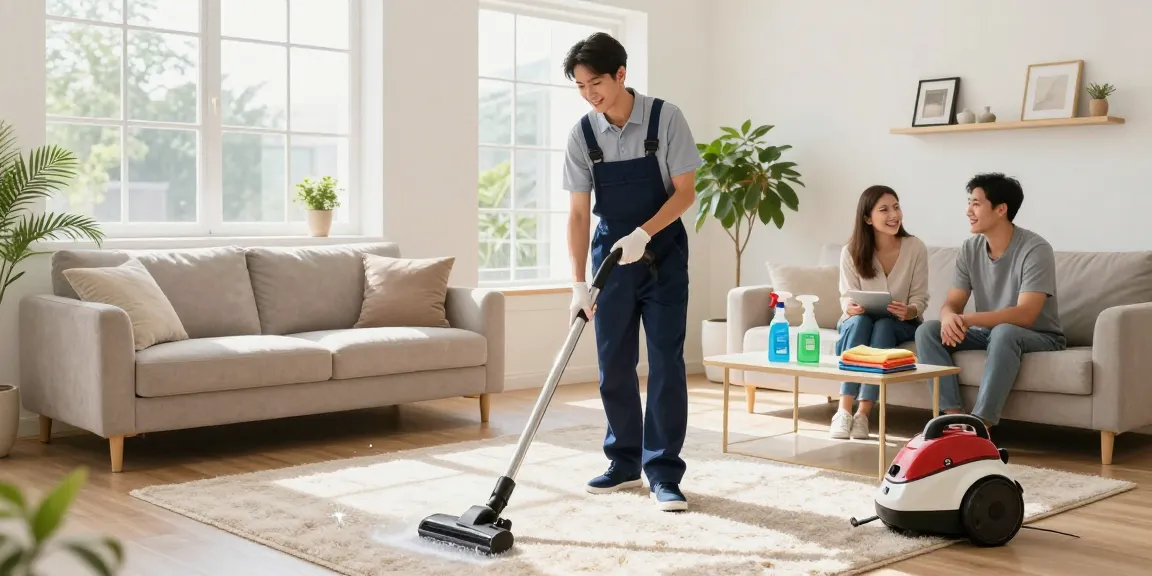 Wohnungsreinigung Solothurn expert cleaning a bright living room with professionalism.