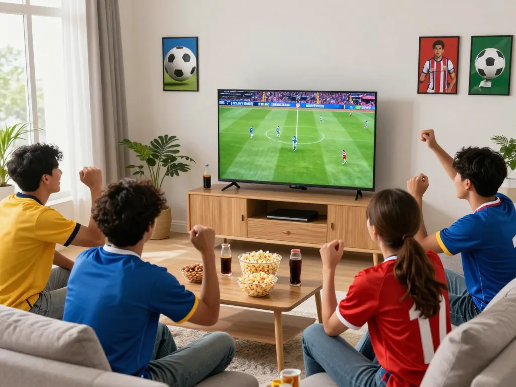 Cà Khịa TV football match experience with friends in a lively setting.