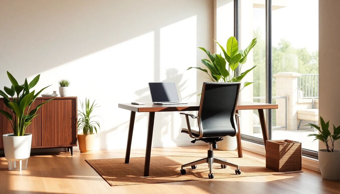 Moderne Büromöbel zusammen mit ergonomischem Design sorgen für eine produktive Arbeitsumgebung.