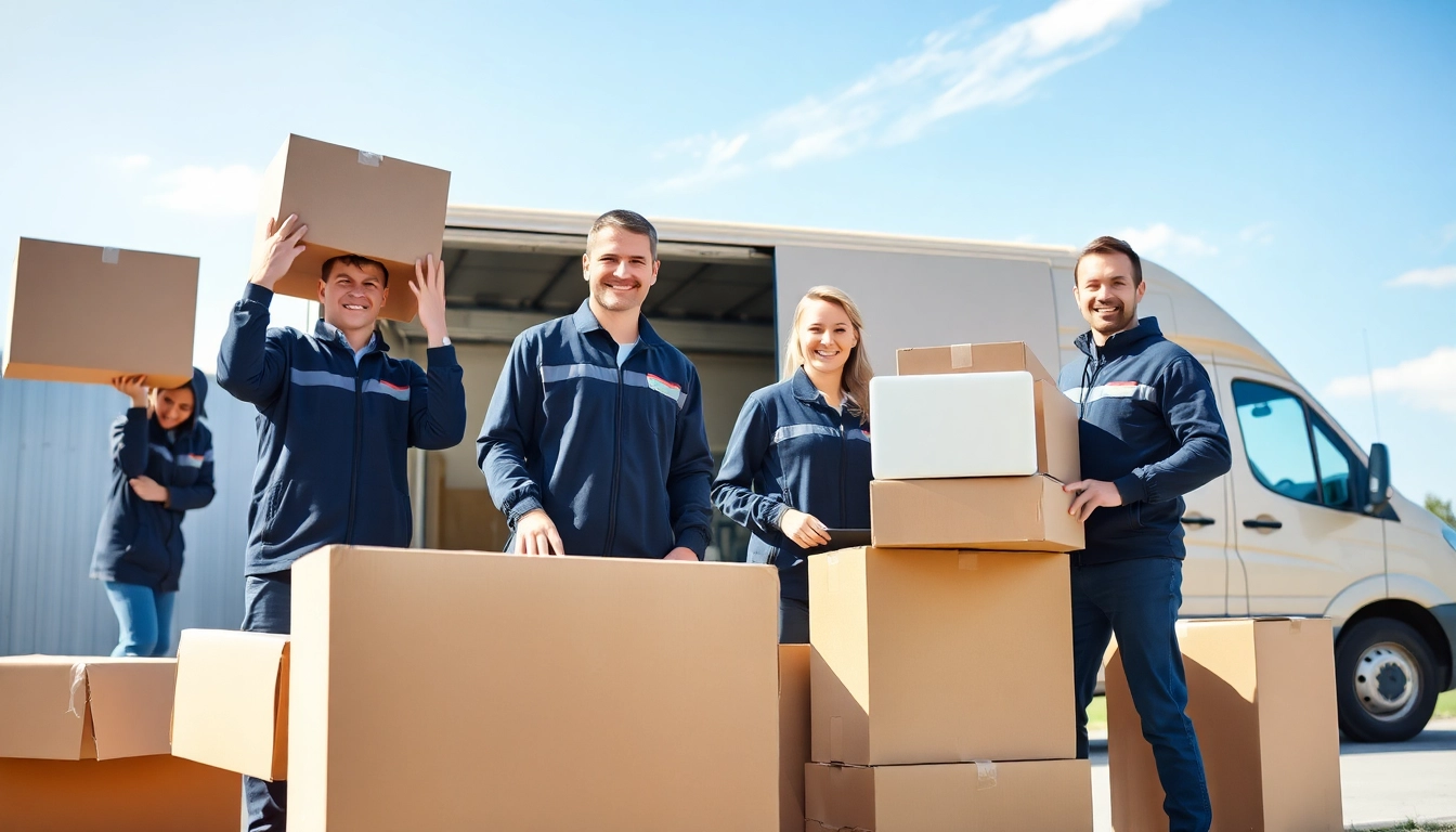 Umzugsunternehmen im Saarland zeigt ein engagiertes Team, das Möbel sorgfältig verpackt und transportiert.