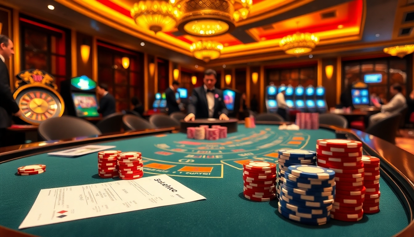 Experience the thrill of winning at https://789bet.style/ with luxurious casino elements including tables and chips.