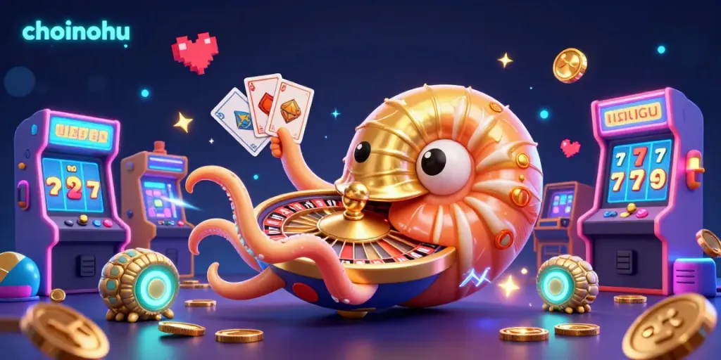 Spin and win with choinohu's vibrant 3D nautilus casino scene, showcasing exciting gaming action.
