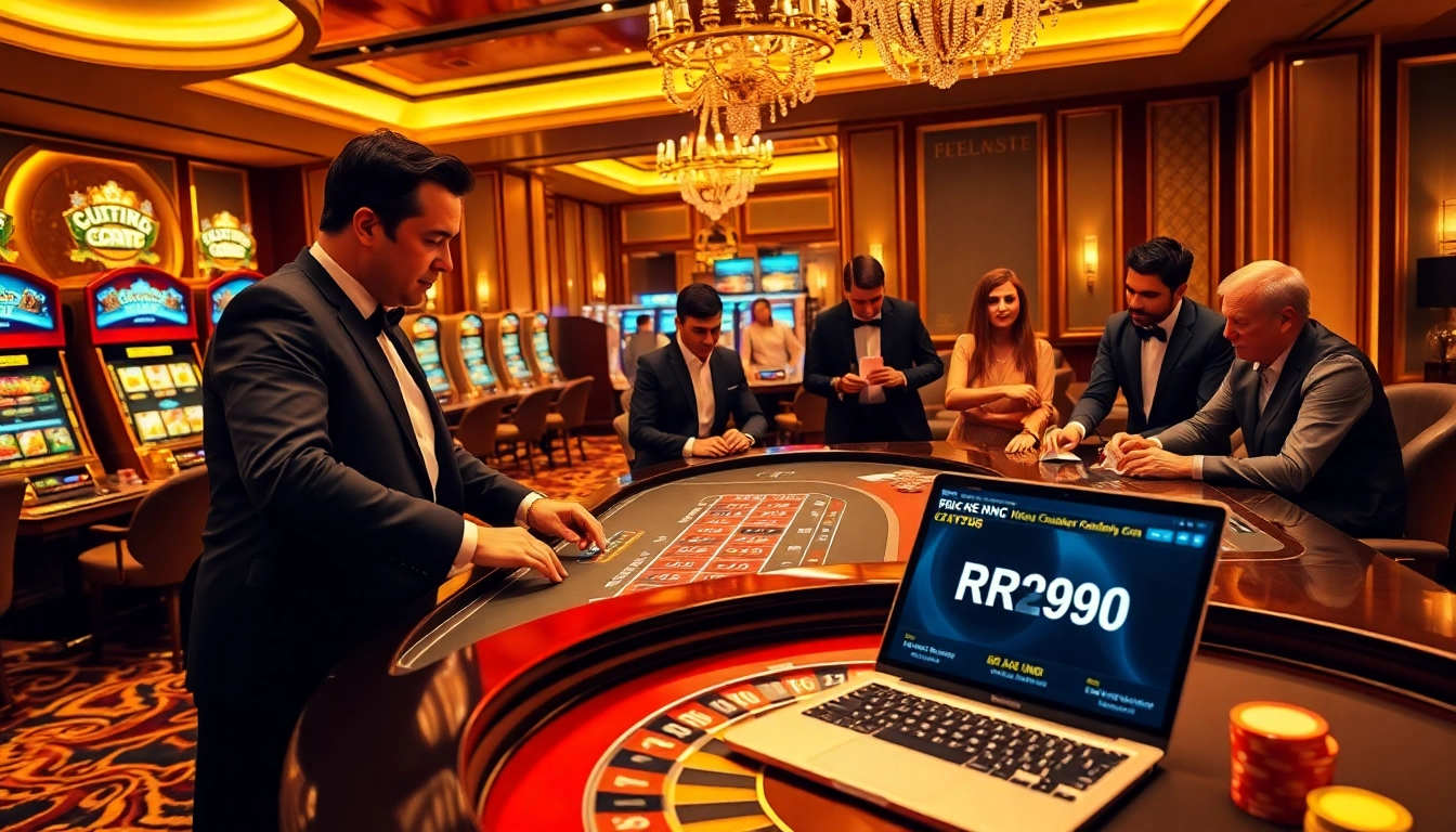 Experience the thrill of gaming at https://rr99.uk.com/ with a vibrant casino scene featuring roulette and poker action.